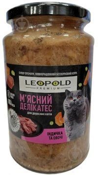 Консерва Леопольд для Котів ПРЕМІУМ Індичка 500 г 4820185493130 фото