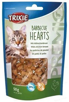 Ласощі для кішок Trixie PREMIO Premio Barbecue Hearts курячі серця барбекю 50 г 42703 фото