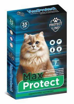 Нашийник від бліх та кліщів ProtectLine Макс Протект для котів і собак малих порід кораловий 35 см PL 33.1 фото