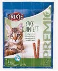 Ласощі для кішок Trixie Палички PREMIO Quadro-Sticks дом.птица/печінка 5 г 5 шт 42724 фото