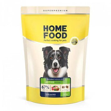 Сухий корм для собак Home Food DOG ADULT MEDIUM/MAXI Корм для активних собак і юніорів &laquo;Ягнятина з рисом&raquo; 1,6 кг 1148016 фото
