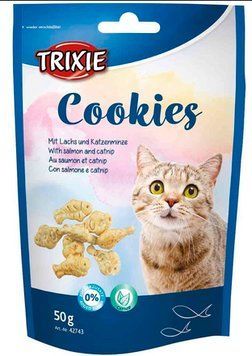 Ласощі для кішок Trixie Cookies лосось та котяча м'ята 50 г 42743 фото