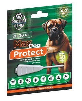 Краплі ProtectLine Краплі ProtectLine для собак від бліх, іксодових кліщів, москітів від 20 до 30 кг, 4.0 мл / 1 піпетка PL 71 фото